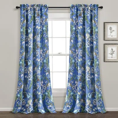 Lush Decor Floral Room Darkening Curtain Panels In Blue,green