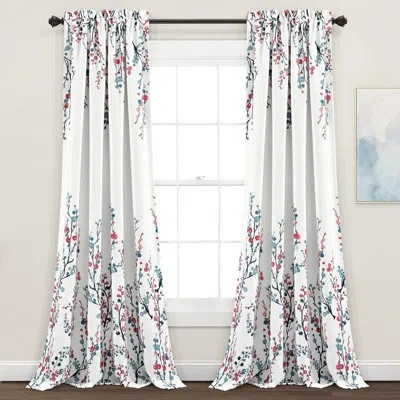 Lush Decor Floral Room Darkening Thermal Rod Pocket Curtain Panels