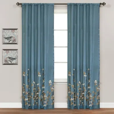 Lush Decor Floral Semi-sheer Single Curtain Panel