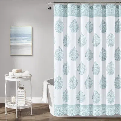 Lush Decor Floral Single Shower Curtain In Blue