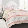 Lush Decor Fox Ruffle Stripe Microfiber Reversible Quilt Set