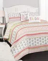 Lush Decor Fox Ruffle Stripe Quilt Set In Pink