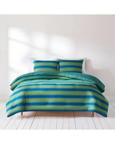 Lush Decor Lush Décor Gale Cabana Stripe Comforter Set In Green