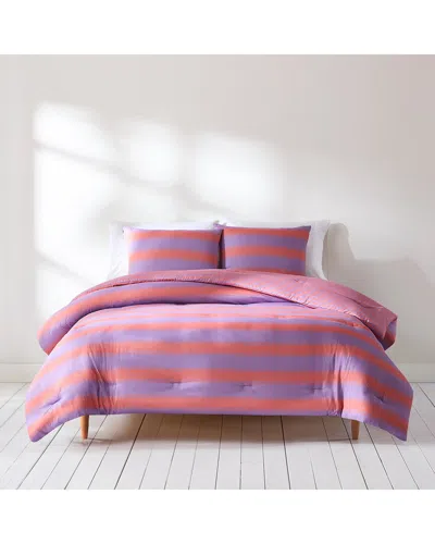 Lush Decor Lush Décor Gale Cabana Stripe Comforter Set In Purple