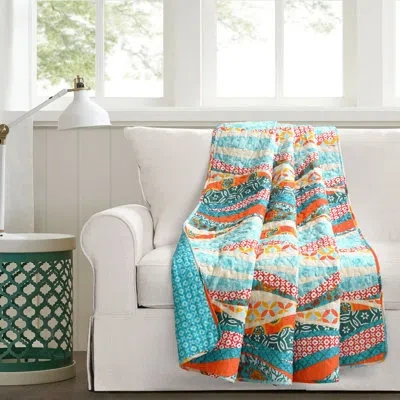 Lush Decor Hailey 100% Cotton Throw In Orange