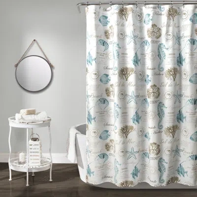 Lush Decor Harbor Life Single Shower Curtain In Blue