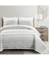 Lush Decor Hygge Geo 3 Piece Quilt Set, Full/queen In Multi