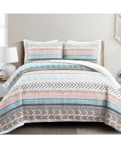 Lush Decor Hygge Geo Quilt Set In Neutral,multi