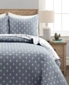 Lush Decor Hygge Kantha Pick Stitch Yarn Dyed Cotton Jacquard 3 Piece Quilt Set Collection In Gray