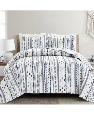 Lush Decor Hygge Stripe 3 Piece Quilt Set, Full/queen In Multi