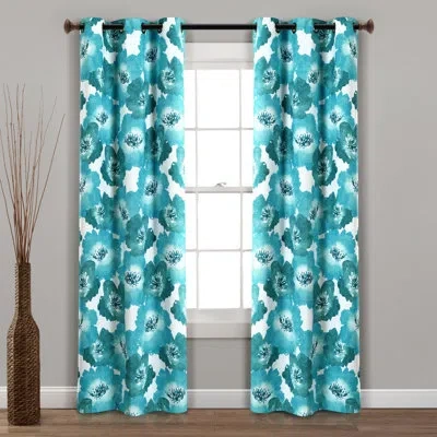 Lush Decor Julie Floral Floral Max Blackout Thermal Curtain Panels In Blue