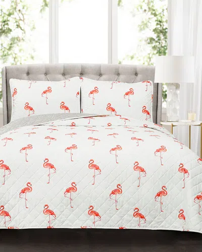 Lush Decor Kelly Flamingo Quilt Coral Set