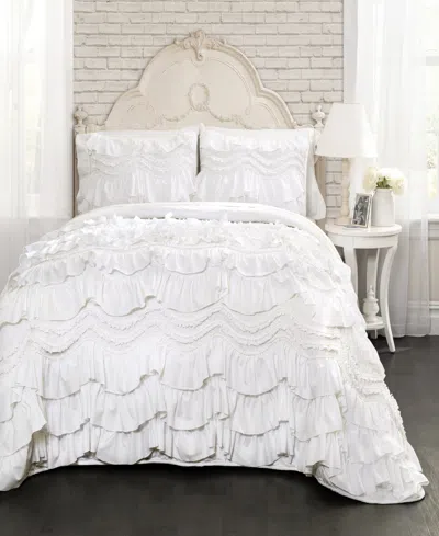 Lush Decor Kemmy Ruffled 3-pc Quilt Set, Full/queen In White