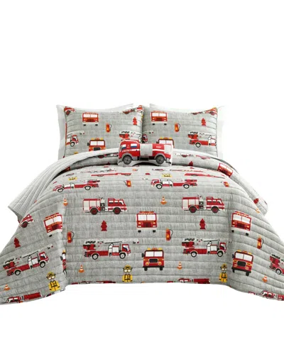 Lush Decor Kids Fire Truck 3-pc. Quilt Set, Twin In Multi