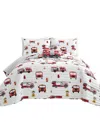 Lush Decor Kids Fire Truck 4-pc. Quilt Set, Full/queen In Red,white
