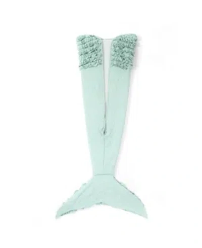 Lush Decor Mermaid Ruffle Mermaid Shape Sherpa Throw For Kids Bedding In Blue