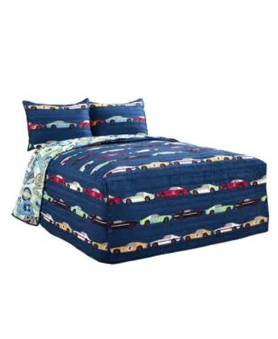 Lush Decor Kids Race Cars Quilt Sets In Blue
