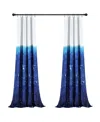 Lush Decor Kids Space Star Ombre Window Curtain Panels Set, 84" X 52" In Navy,white