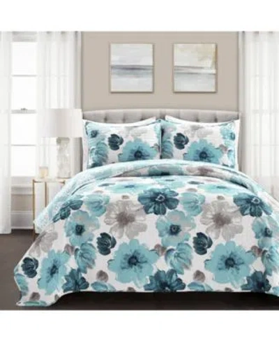 Lush Decor Leah Quilt Set In Gray,purple