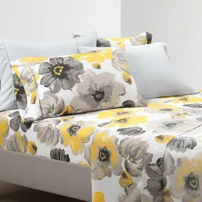 Lush Decor Leah Soft Sheet Set In Gray;yellow