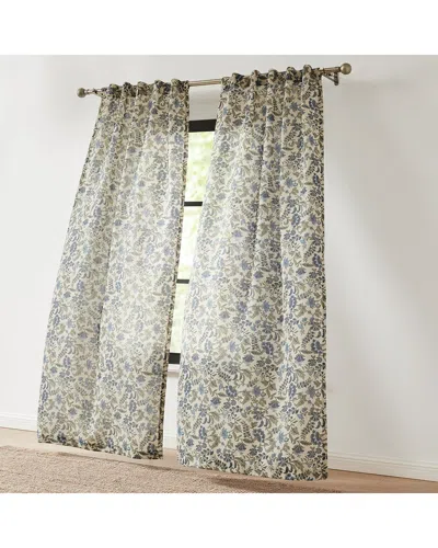 Lush Decor Lush Décor Lillian Block Print Linen Textured Window Curtain Panels In Multi