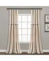 Lush Decor Linen Button New Window Curtain In Linen