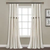 Lush Decor Linen Button New Window Curtain Panel Single In Offwhite