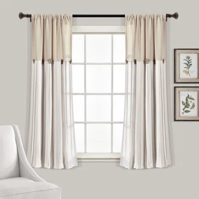 Lush Decor Linen Ombre Sheer Curtain Panels