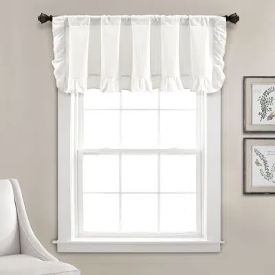 Lush Decor Linen Ruffle Valance Single White 18x58