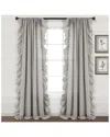 Lush Decor Linen Ruffle Window Curtain Single Panel In Grey