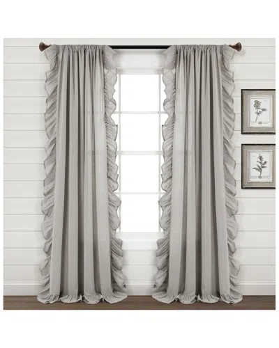 Lush Decor Linen Ruffle Window Curtain Single Panel In Grey