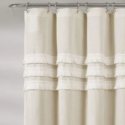 Lush Decor Linen Shower Curtain In Gold