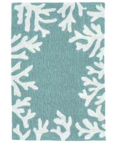 Lush Decor Liora Manne Capri Coral Border Rug Collection In Aqua