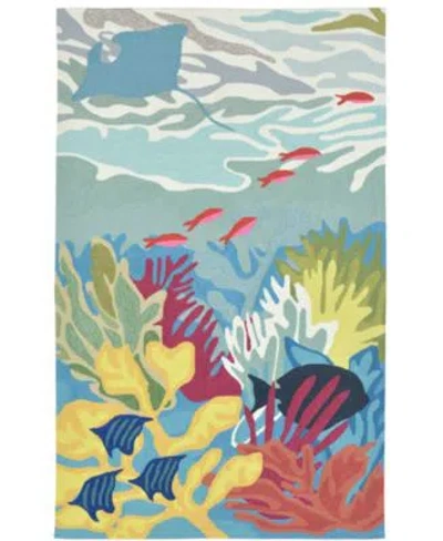 Lush Decor Liora Manne Ravella 2275 Ocean View Blue Indoor Outdoor Area Rug