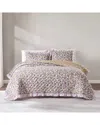 Lush Decor Lush Décor Lola Block Print Ruffle Reversible Floral Quilt Set In Multi