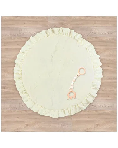 Lush Decor Baby Round Ruffle Play Mat Ivory In White