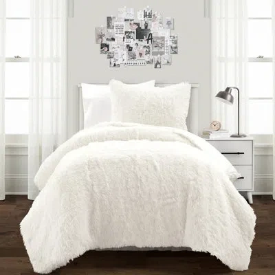 Lush Decor Microfiber 2 Piece Comforter Set In Ivory