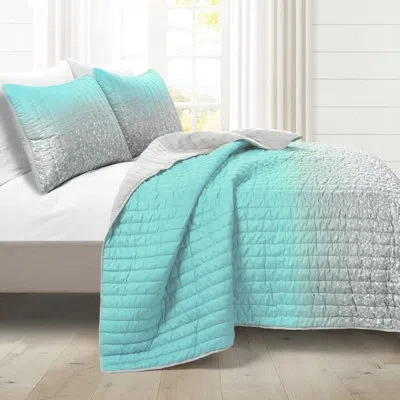 Lush Decor Microfiber Piece Quilt Set In Aqua