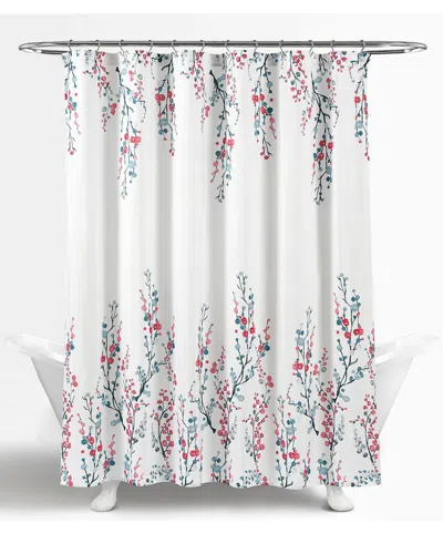 Lush Decor Mirabelle Watercolor Floral Shower In Blue