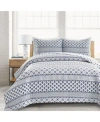 Lush Decor Monique Stripe Quilt Set In Gray