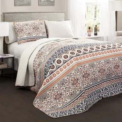 Lush Decor Nesco Navy 320 Tc Reversible Modern & Contemporary 3 Piece Quilt Set
