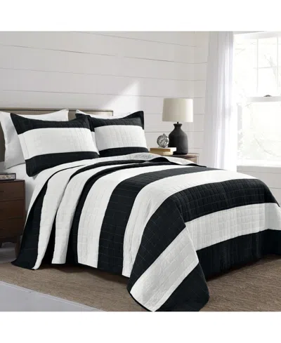 Lush Decor New Berlin Stripe 3 Piece Quilt Set, King In Multi
