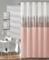 Lush Decor Night Sky Shower Curtain, 72" X 72" In White,blush