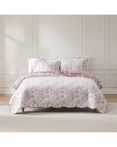 Lush Decor Lush Décor Peony Toile Reversible Cotton Quilt Set In Multi