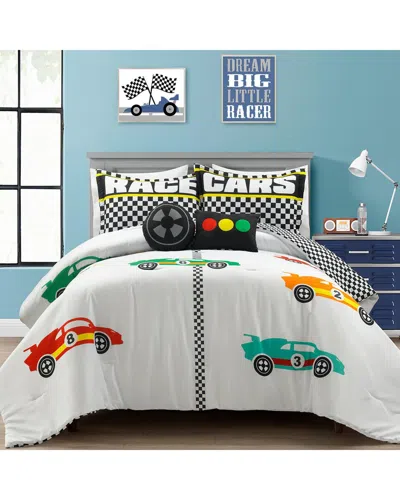 Lush Decor Lush Décor Racing Cars Reversible Oversized Comforter Set In Multi