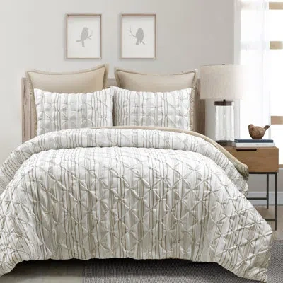 Lush Decor Ravello Pintuck 5 Piece Comforter Set In Neutral