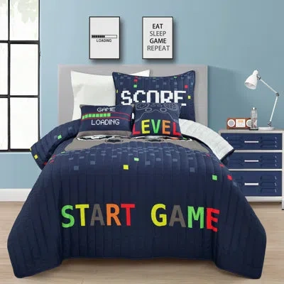 Lush Decor Reversible Quilt Set In Navy
