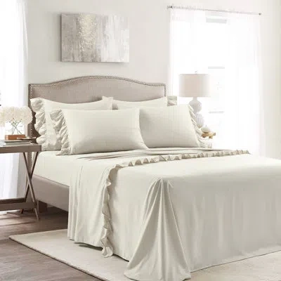 Lush Decor Reyna Ruffle Microfiber Sheet Set In Wheat