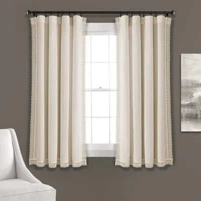 Lush Decor Rosalie Solid Semi-sheer Curtain Panels In Ivory