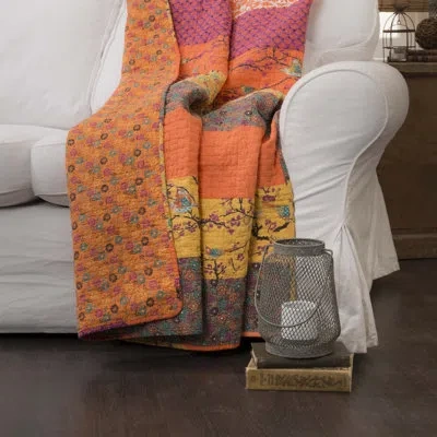 Lush Decor Royal Empire Cotton Throw In Tangerine
